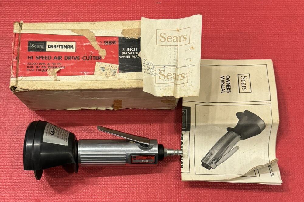 Vintage Sears Craftsman NEW 18891 Hi-Speed Air-Drive Cutter w/ OG Box & Receipt